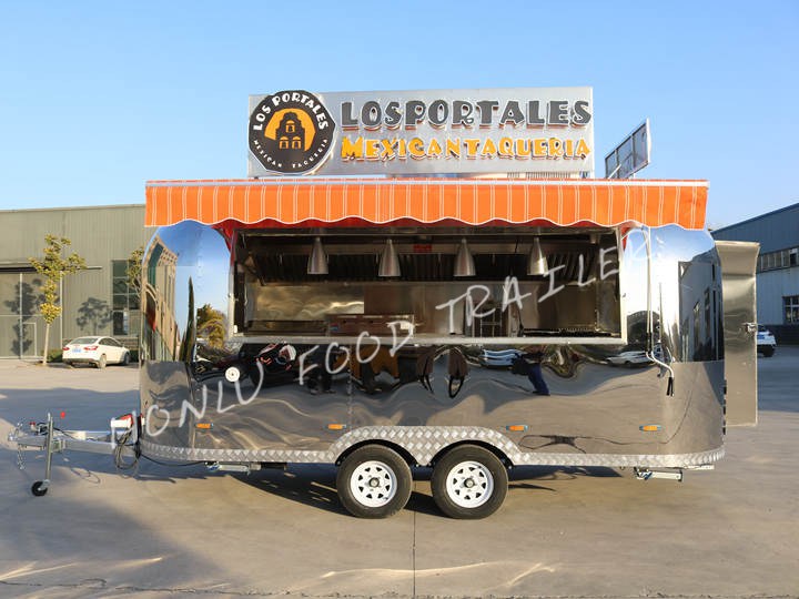 Stainless steel food trailer-Small style-Front view
