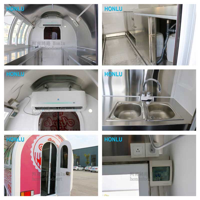 Arc style mini food trailer inner details