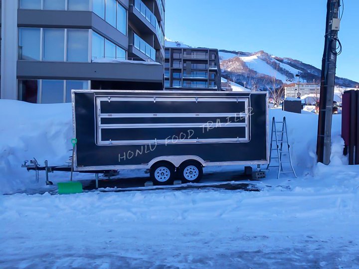 Food trailer in harsh winter