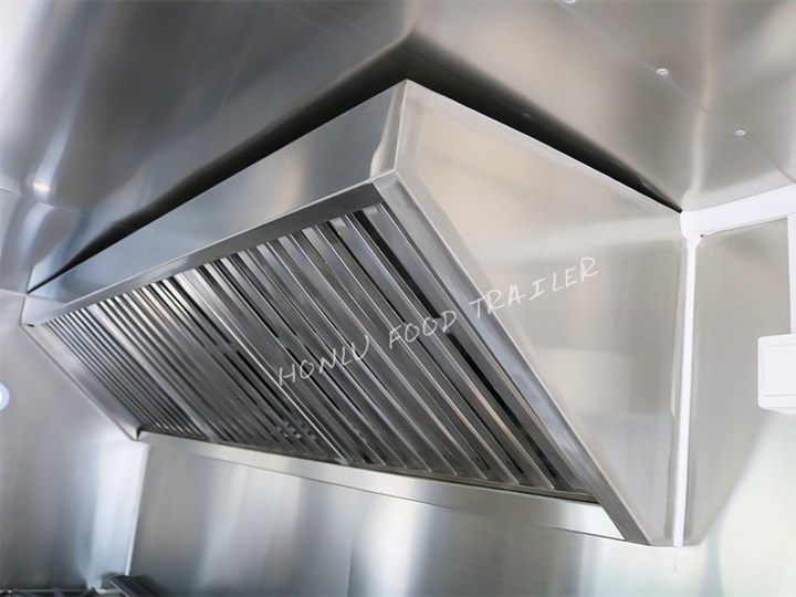 Range hood in food trailer