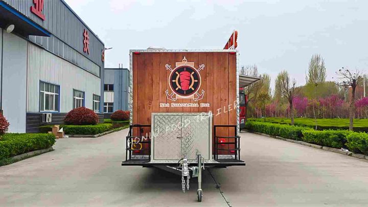 5M square food trailer with wood grain sticker (2)