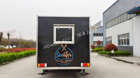 Customized 5M black square trailer - Honlu food trailer