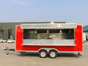 Customized square food trailer with toilet (1)