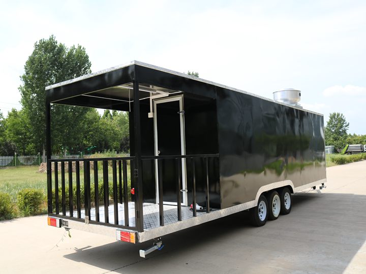 Mobile food trailer with porch