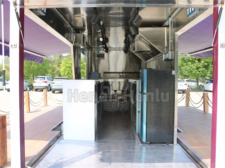 16ft double decker coffee trailer inner overview