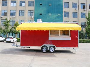 5.7m food trailer with awning