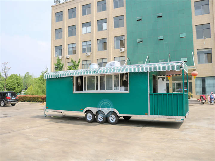 food trailer with porch side view