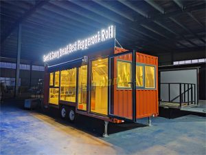 bakery food trailer night view