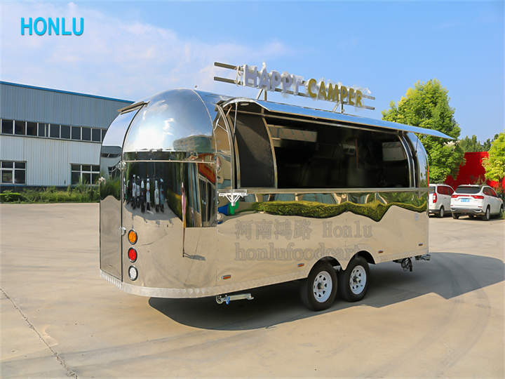 5.5m stainless steel food trailer for sale