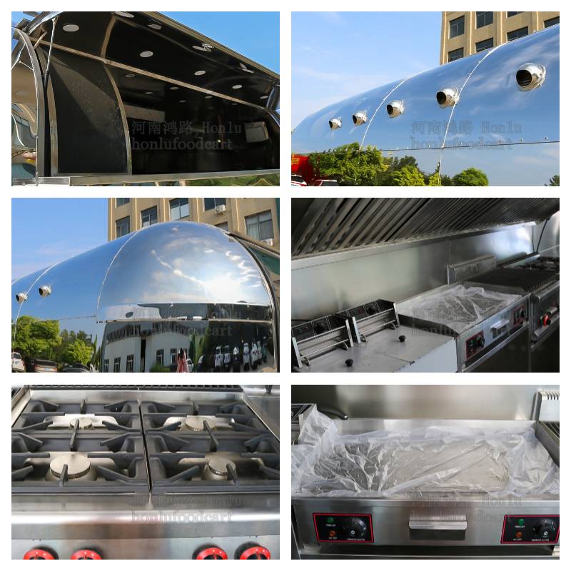 5.5m stainless steel food trailer more details