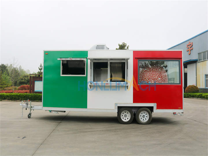 5.7m brick oven pizza trailer