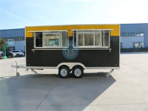 5m yellow and black food trailer