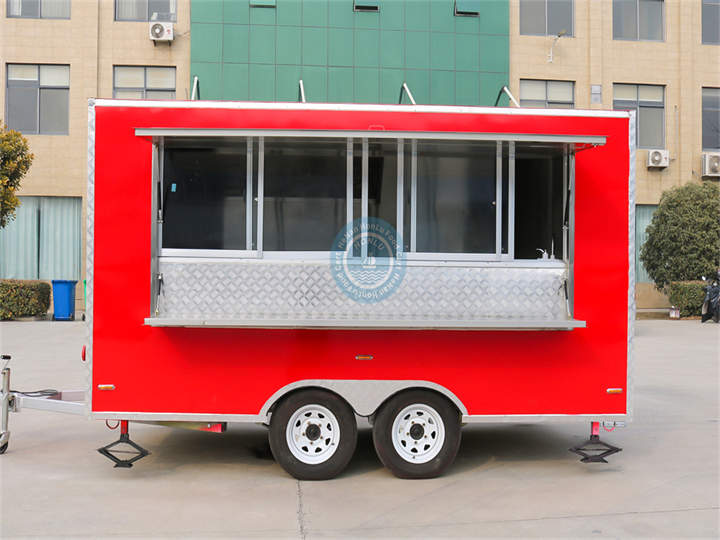 red food trailer front view