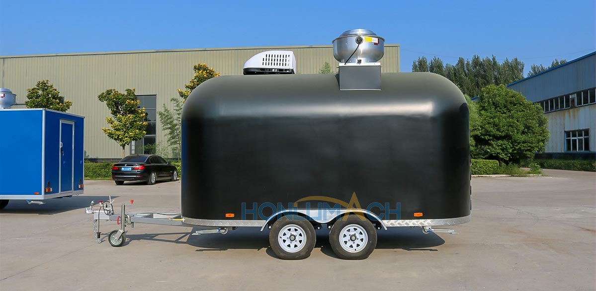 13ft arc style food trailer back view