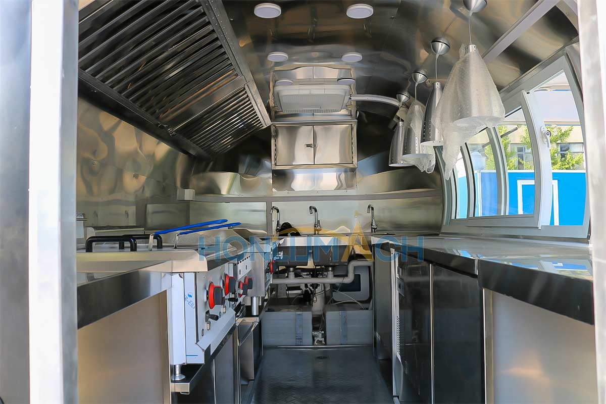 13ft arc style food trailer interior view