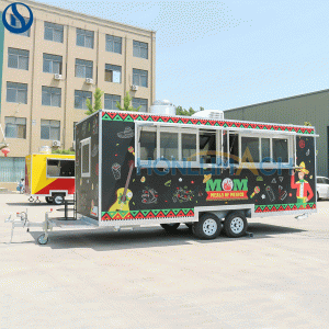 18.7ft Mobile Food Truck for Sale in Albania| Fully Equipped Stainless Steel Kitchen Trailer CE & DOT Certified for Europe