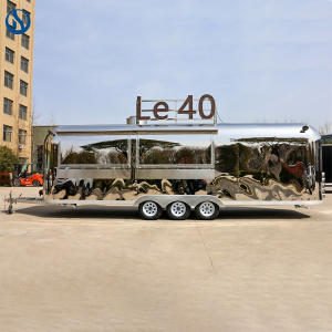 26FT Stainless Steel Food Trailer | European Standard Catering Trailer