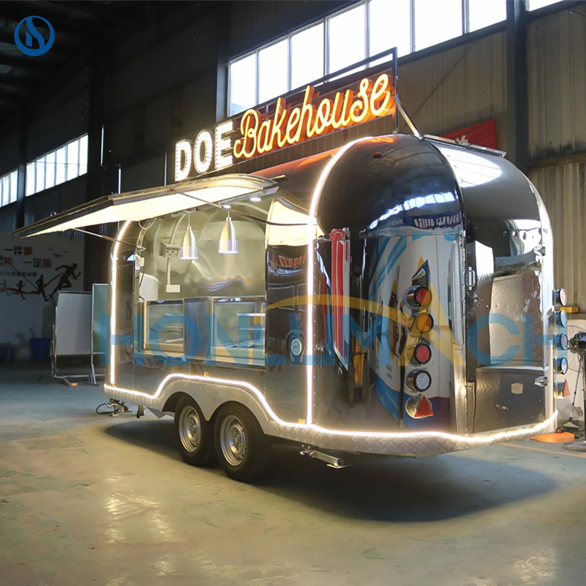 16.4ft Custom Stainless Steel Food Trailer for Germany | CE Certified Mobile Kitchen Trailer - Image 3