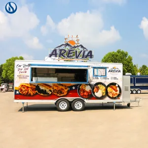 Trailer de comida móvel personalizado de 18 pés para um cliente dos EUA