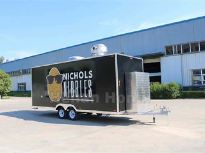 18ft black food trailer for American customer