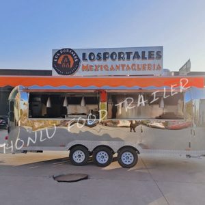 Stainless steel food trailer-Front view